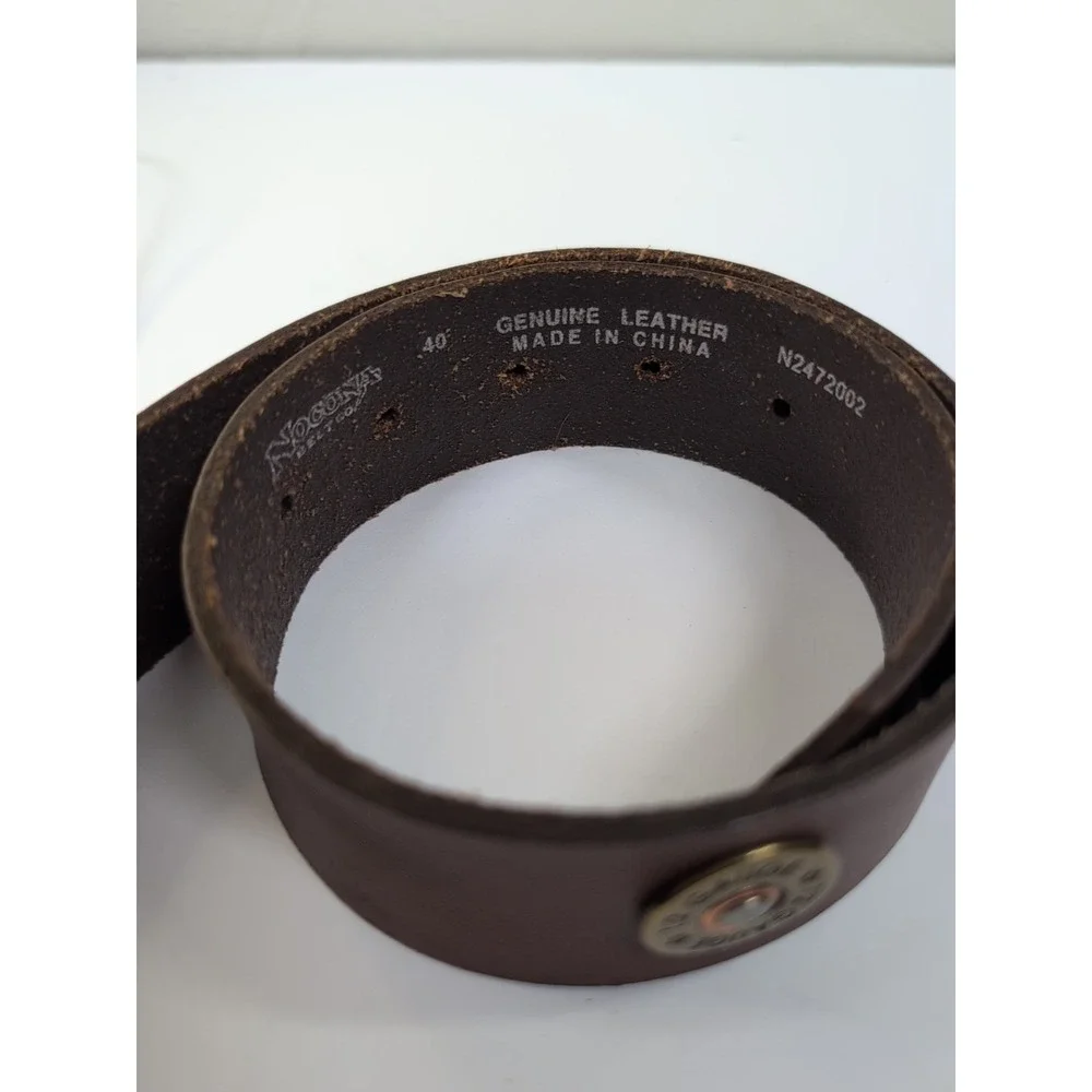 12‎ Gauge Shotgun Shell Conchos Genuine Full Grain Leather Belt 1-3/8